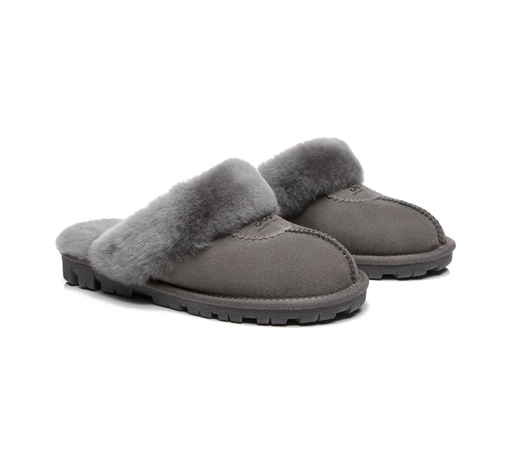 AUSTRALIAN SHEPHERD® UGG Slippers Double Face Sheepskin Wool Scuff Waffle