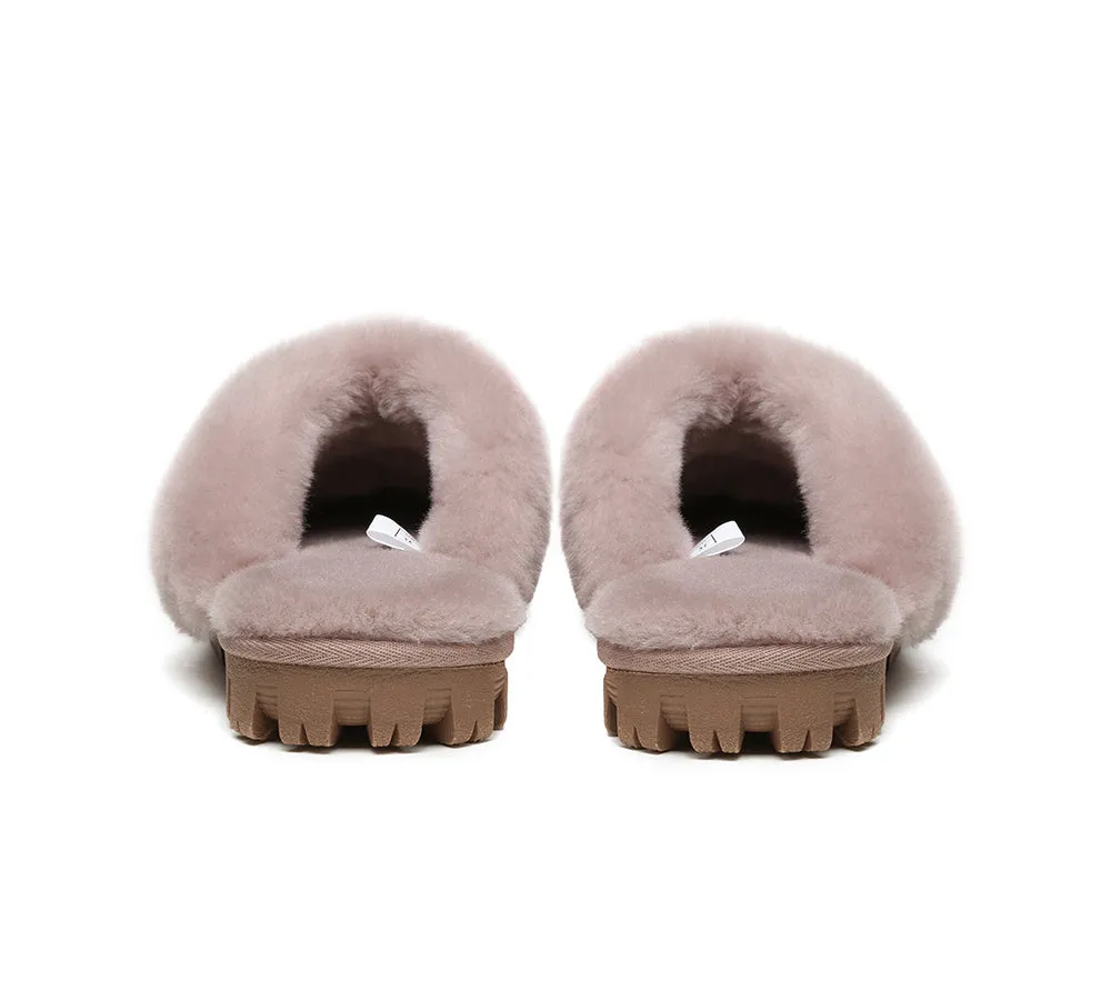 AUSTRALIAN SHEPHERD® UGG Slippers Double Face Sheepskin Wool Scuff Waffle