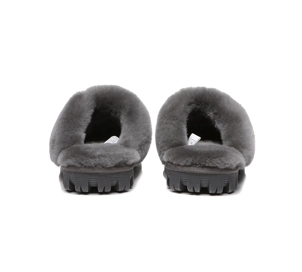 AUSTRALIAN SHEPHERD® UGG Slippers Double Face Sheepskin Wool Scuff Waffle