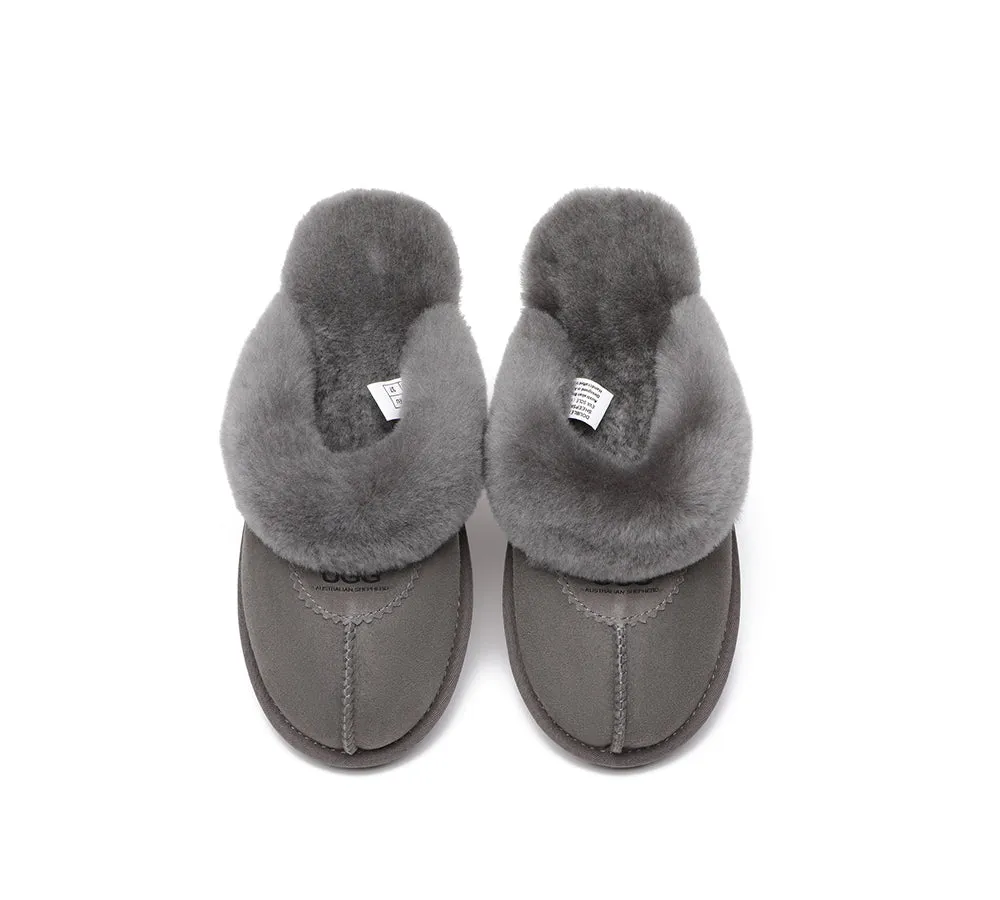 AUSTRALIAN SHEPHERD® UGG Slippers Double Face Sheepskin Wool Scuff Waffle