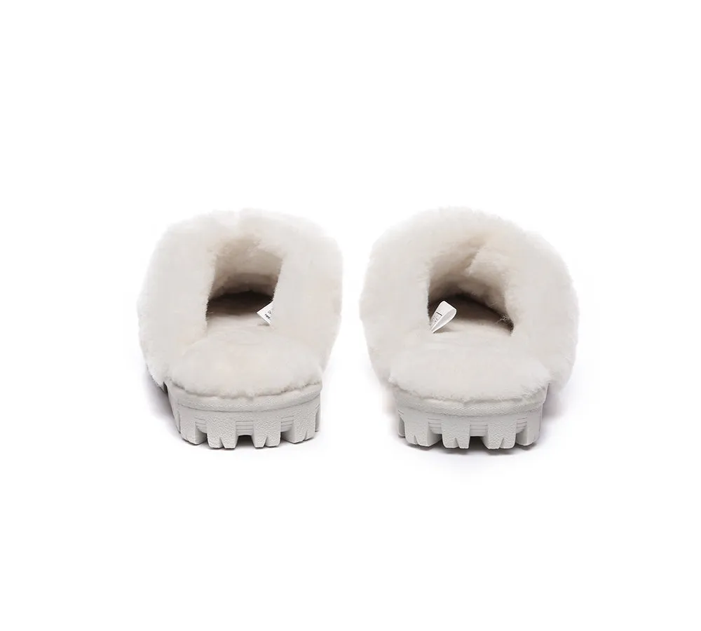 AUSTRALIAN SHEPHERD® UGG Slippers Double Face Sheepskin Wool Scuff Waffle