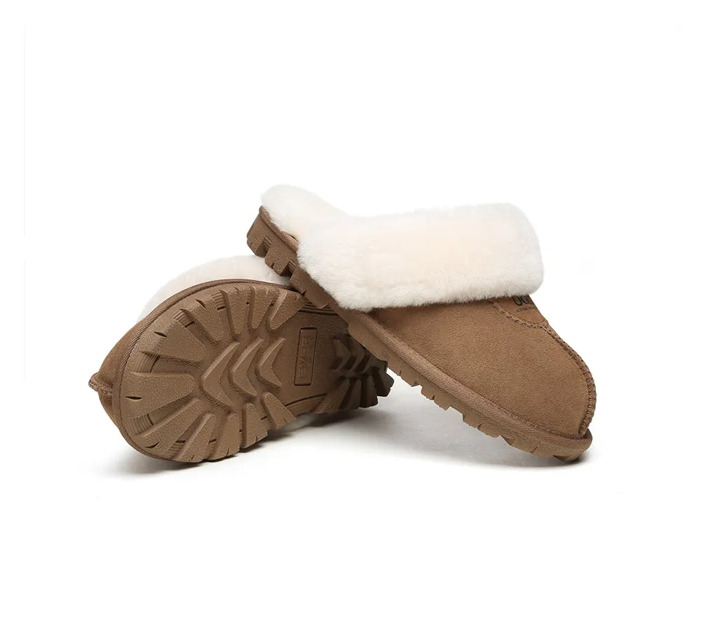 AUSTRALIAN SHEPHERD® UGG Slippers Double Face Sheepskin Wool Scuff Waffle