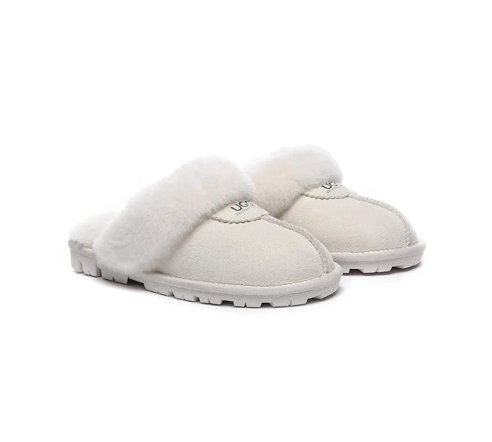 AUSTRALIAN SHEPHERD® UGG Slippers Double Face Sheepskin Wool Scuff Waffle