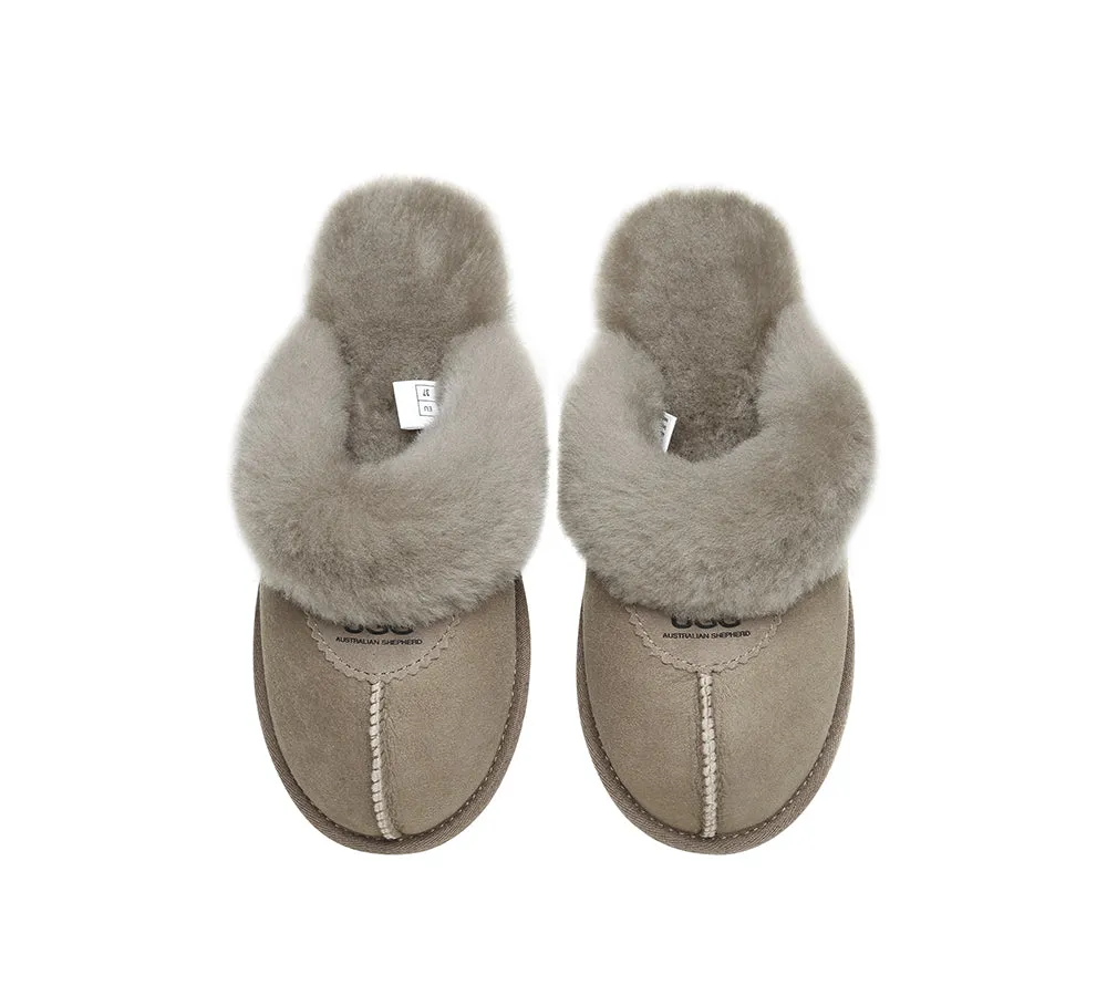 AUSTRALIAN SHEPHERD® UGG Slippers Double Face Sheepskin Wool Scuff Waffle