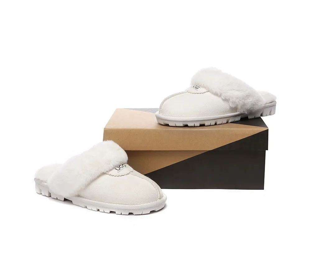 AUSTRALIAN SHEPHERD® UGG Slippers Double Face Sheepskin Wool Scuff Waffle