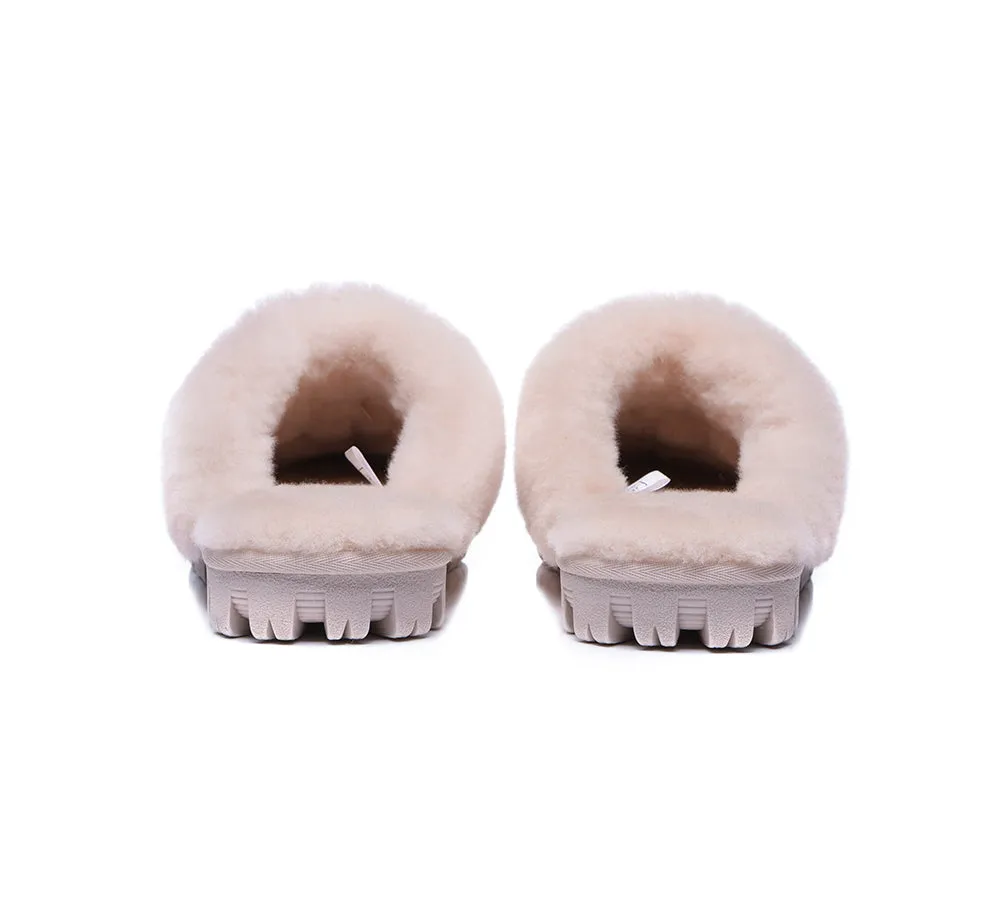 AUSTRALIAN SHEPHERD® UGG Slippers Double Face Sheepskin Wool Scuff Waffle