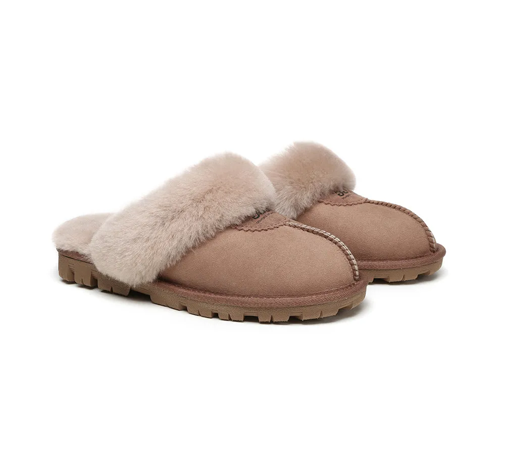 AUSTRALIAN SHEPHERD® UGG Slippers Double Face Sheepskin Wool Scuff Waffle