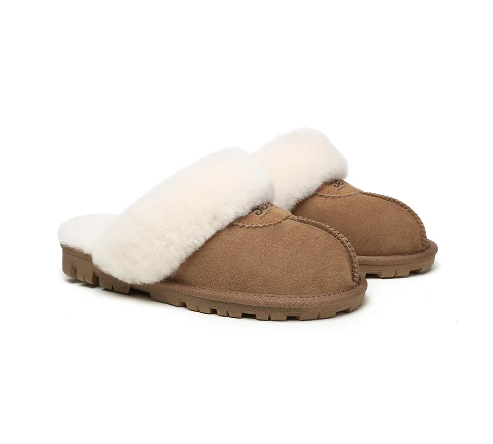 AUSTRALIAN SHEPHERD® UGG Slippers Double Face Sheepskin Wool Scuff Waffle