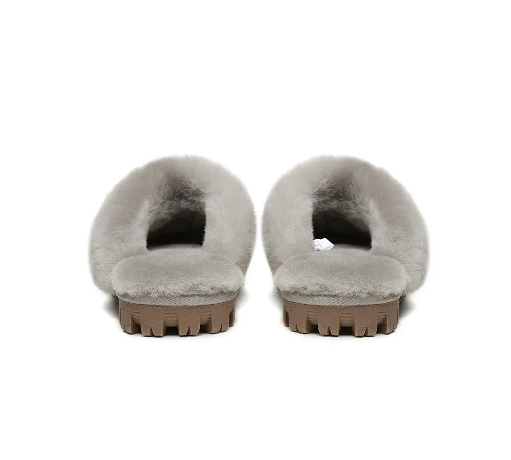 AUSTRALIAN SHEPHERD® UGG Slippers Double Face Sheepskin Wool Scuff Waffle