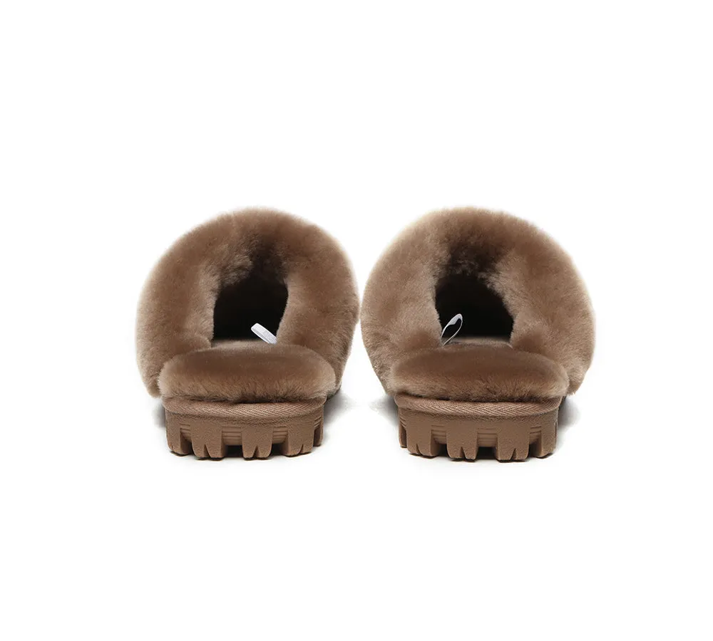 AUSTRALIAN SHEPHERD® UGG Slippers Double Face Sheepskin Wool Scuff Waffle