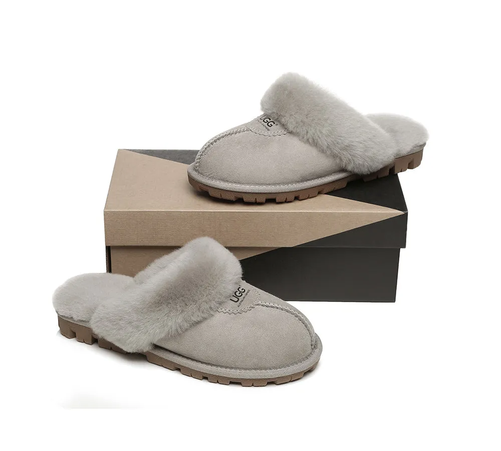 AUSTRALIAN SHEPHERD® UGG Slippers Double Face Sheepskin Wool Scuff Waffle