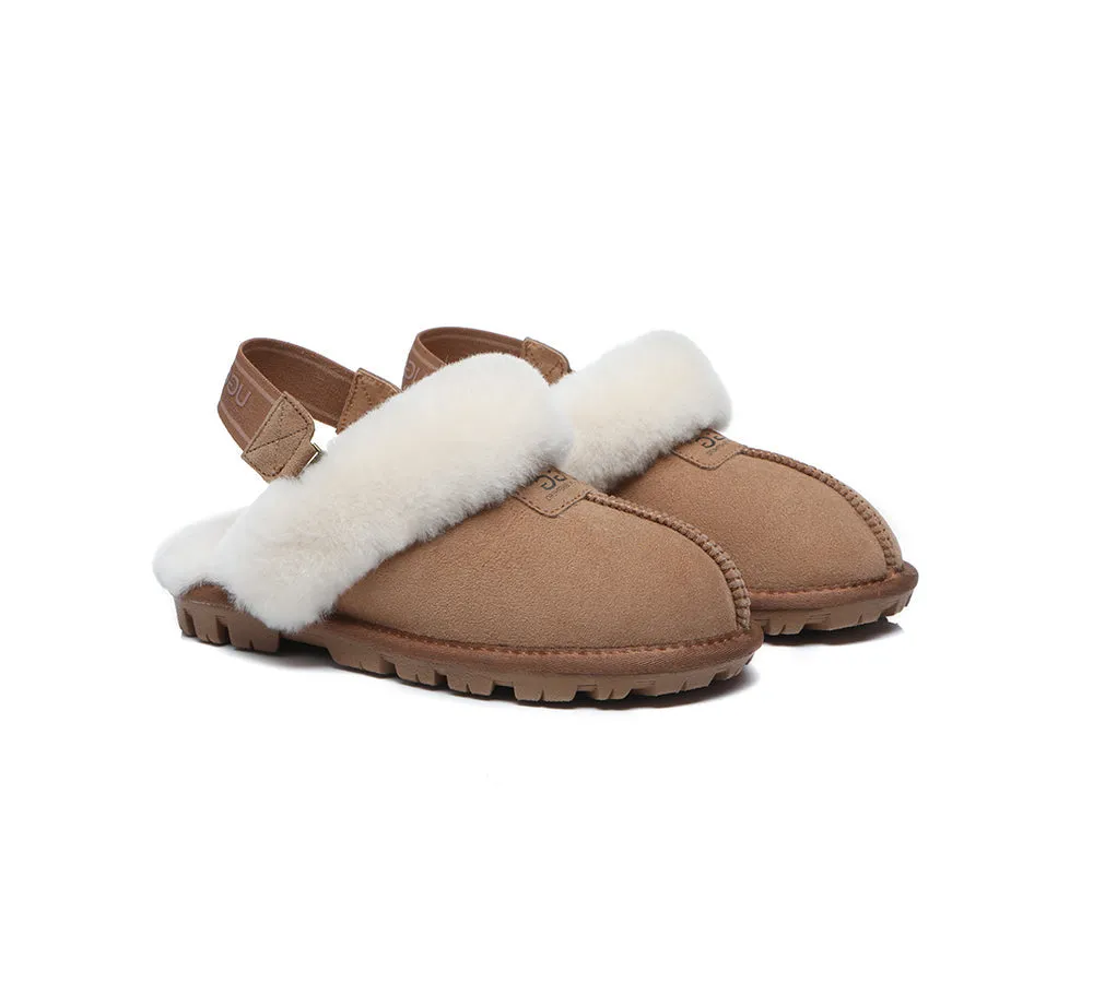 AUSTRALIAN SHEPHERD® UGG Slippers Sheepskin Wool Removable Strap Slingback Suzie