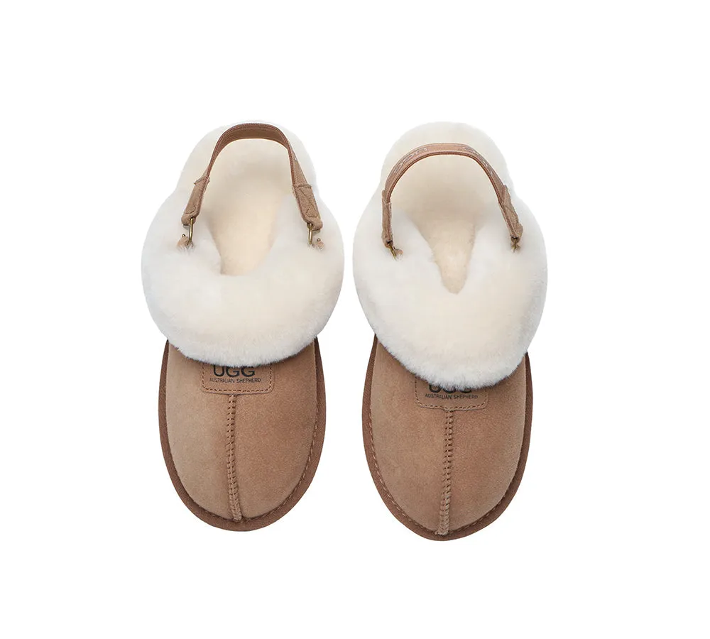 AUSTRALIAN SHEPHERD® UGG Slippers Sheepskin Wool Removable Strap Slingback Suzie