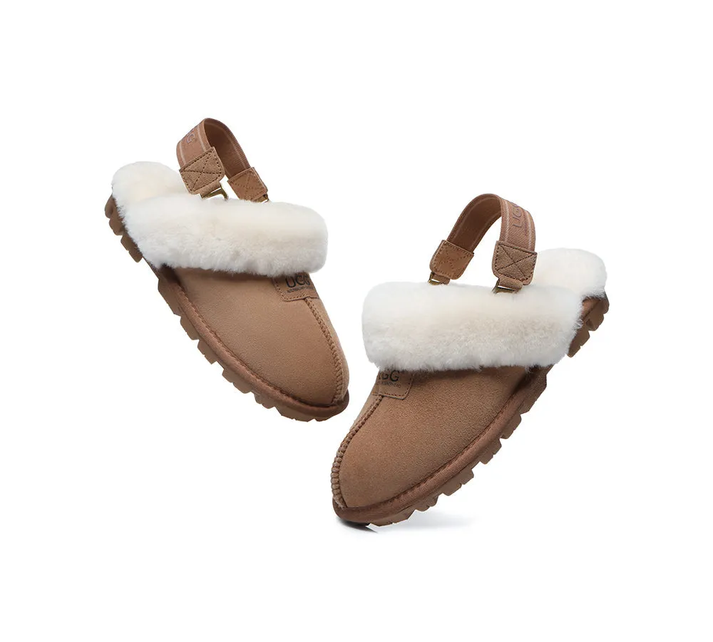 AUSTRALIAN SHEPHERD® UGG Slippers Sheepskin Wool Removable Strap Slingback Suzie