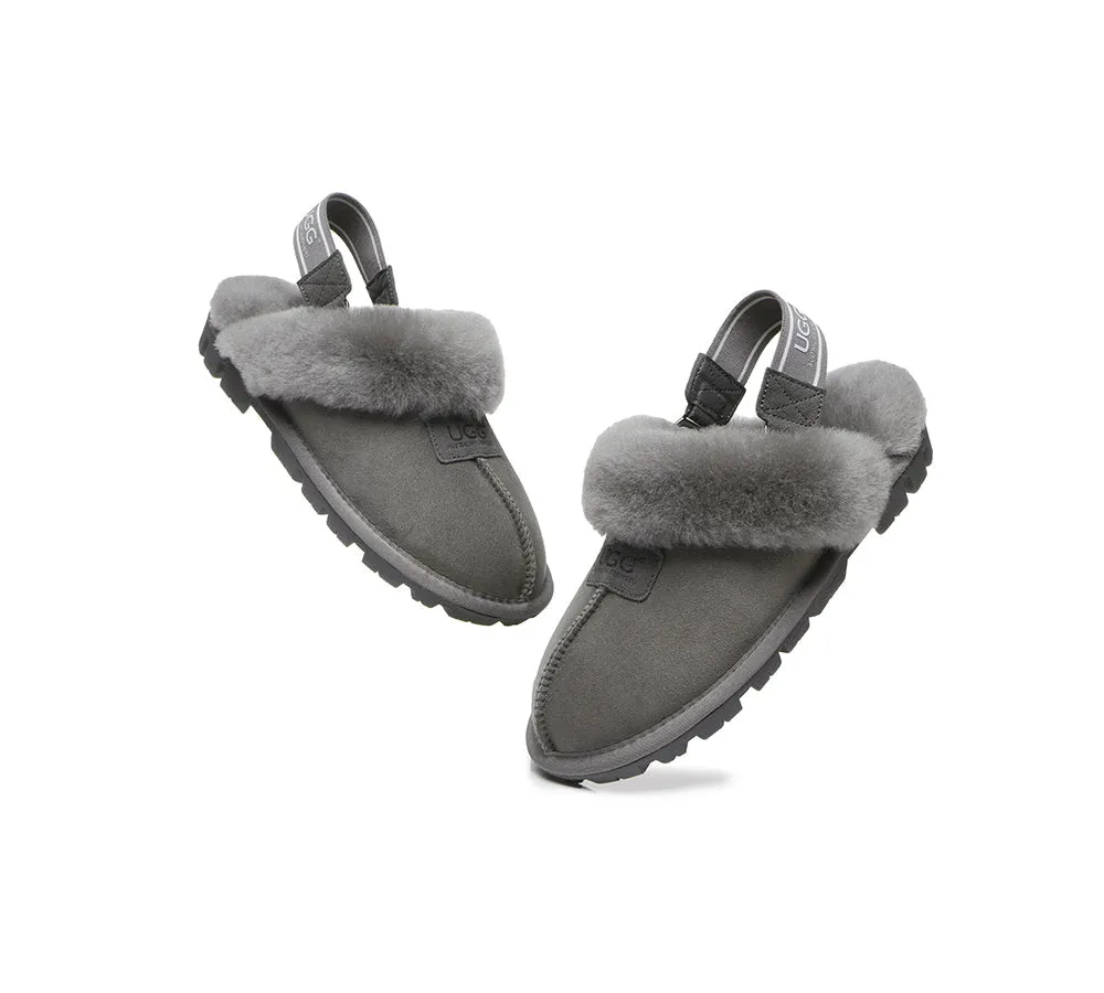 AUSTRALIAN SHEPHERD® UGG Slippers Sheepskin Wool Removable Strap Slingback Suzie