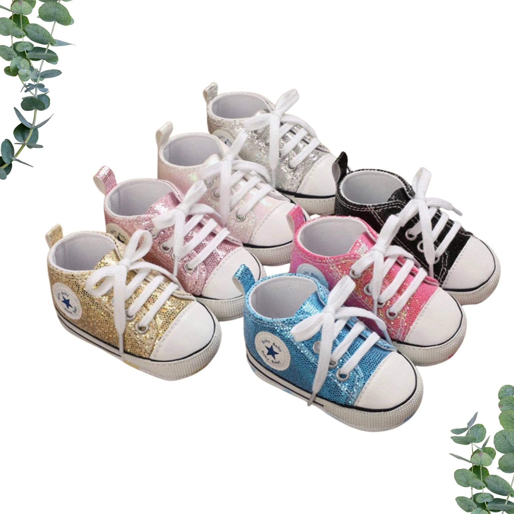 Baby Glitter Sneakers, Like Converse with Shimmer