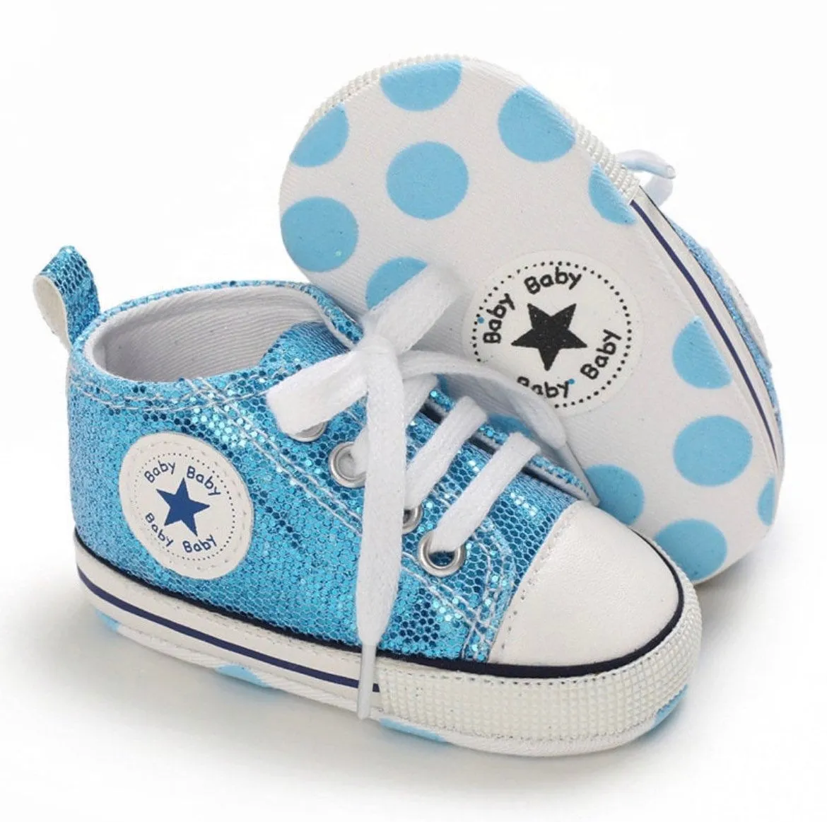 Baby Glitter Sneakers, Like Converse with Shimmer