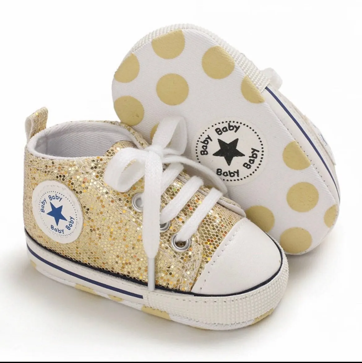 Baby Glitter Sneakers, Like Converse with Shimmer