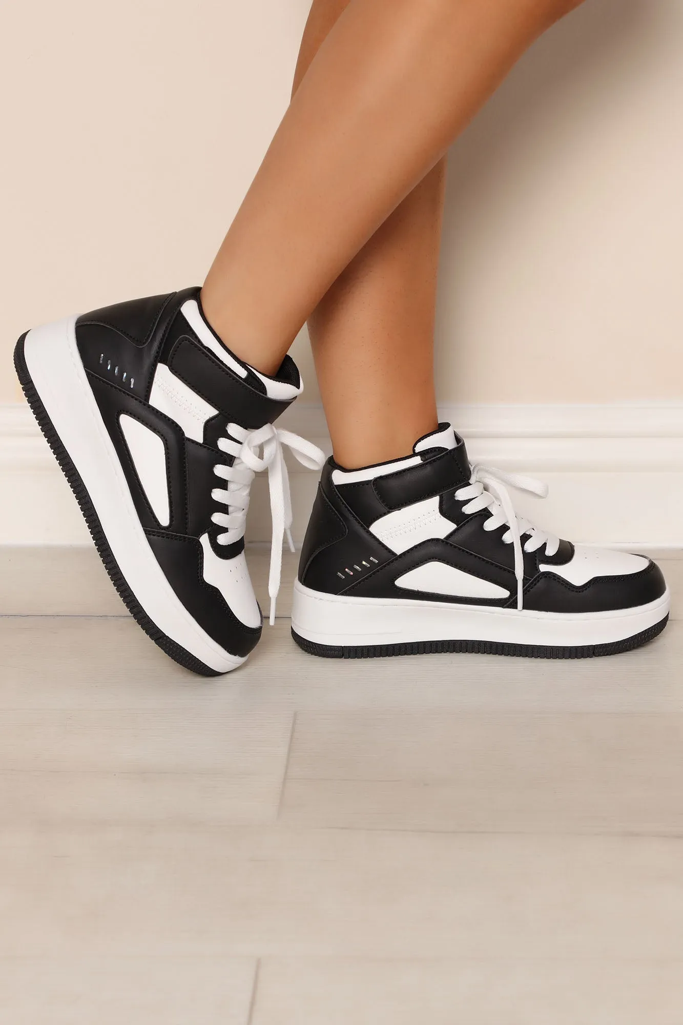 Banking On Me High Cut Sneakers - Black/White