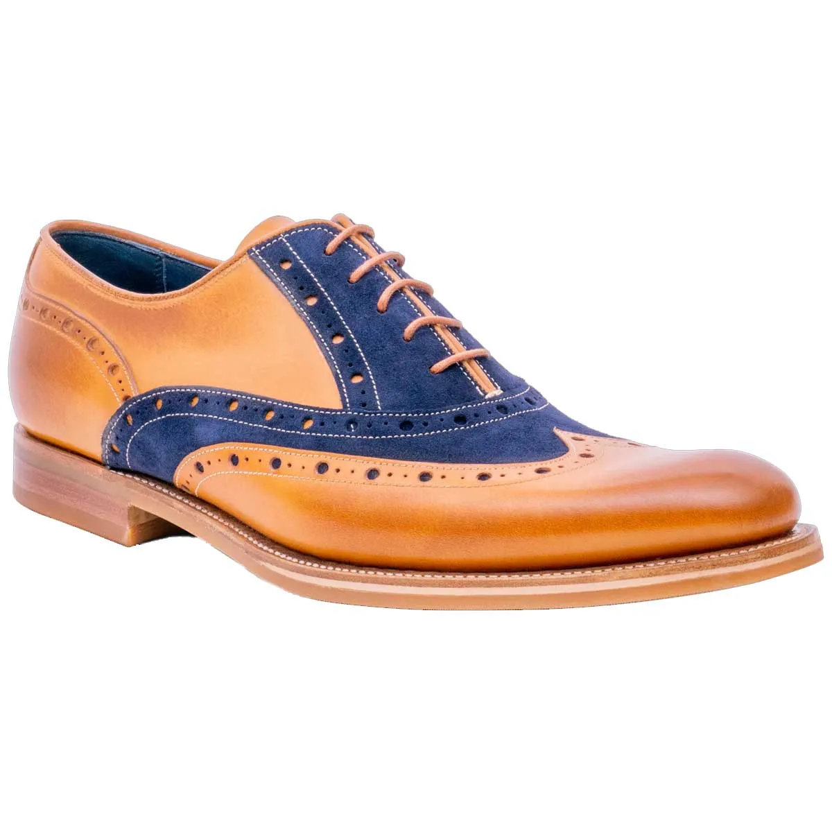 BARKER Abingdon Shoes - Mens - Cedar Calf/Navy Suede