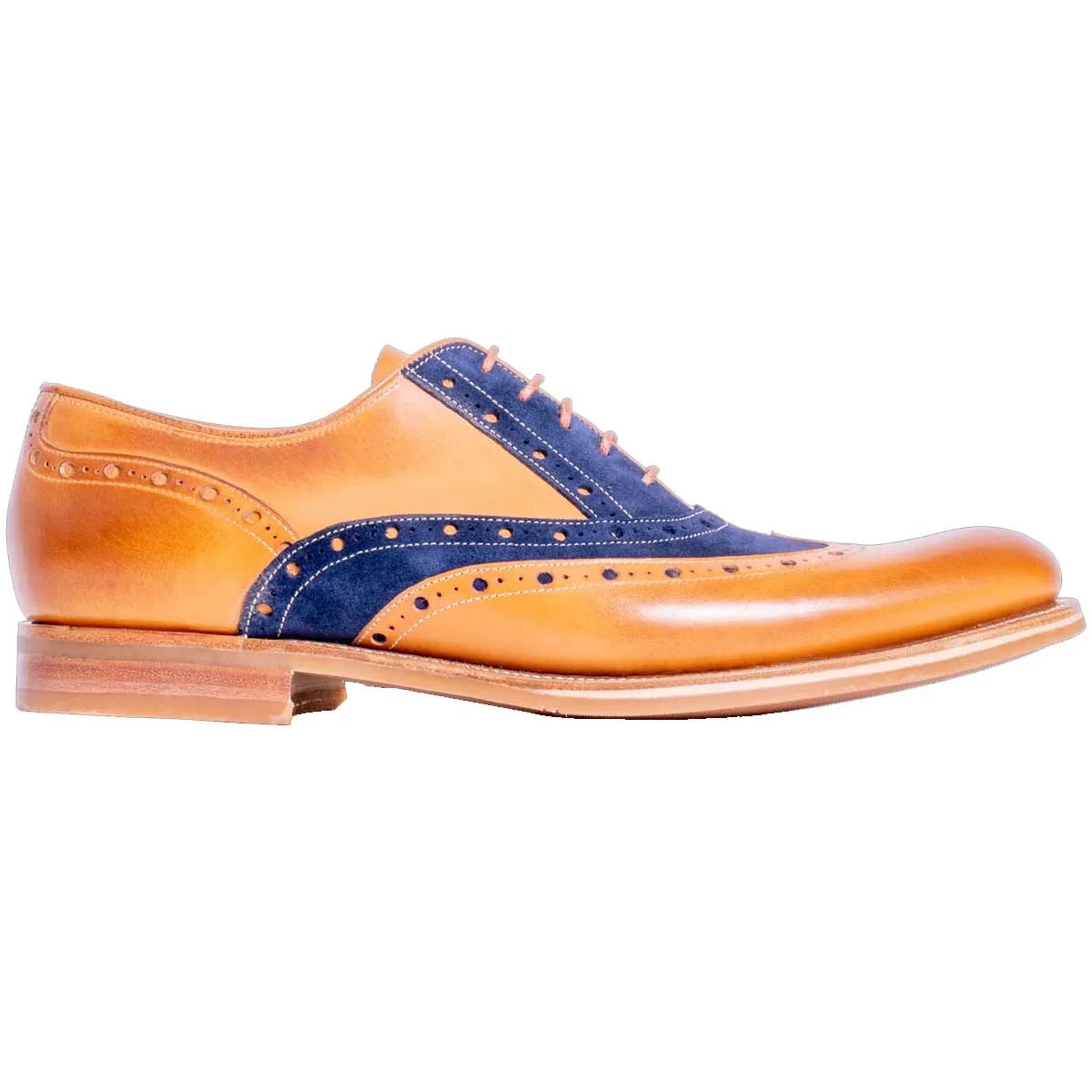 BARKER Abingdon Shoes - Mens - Cedar Calf/Navy Suede