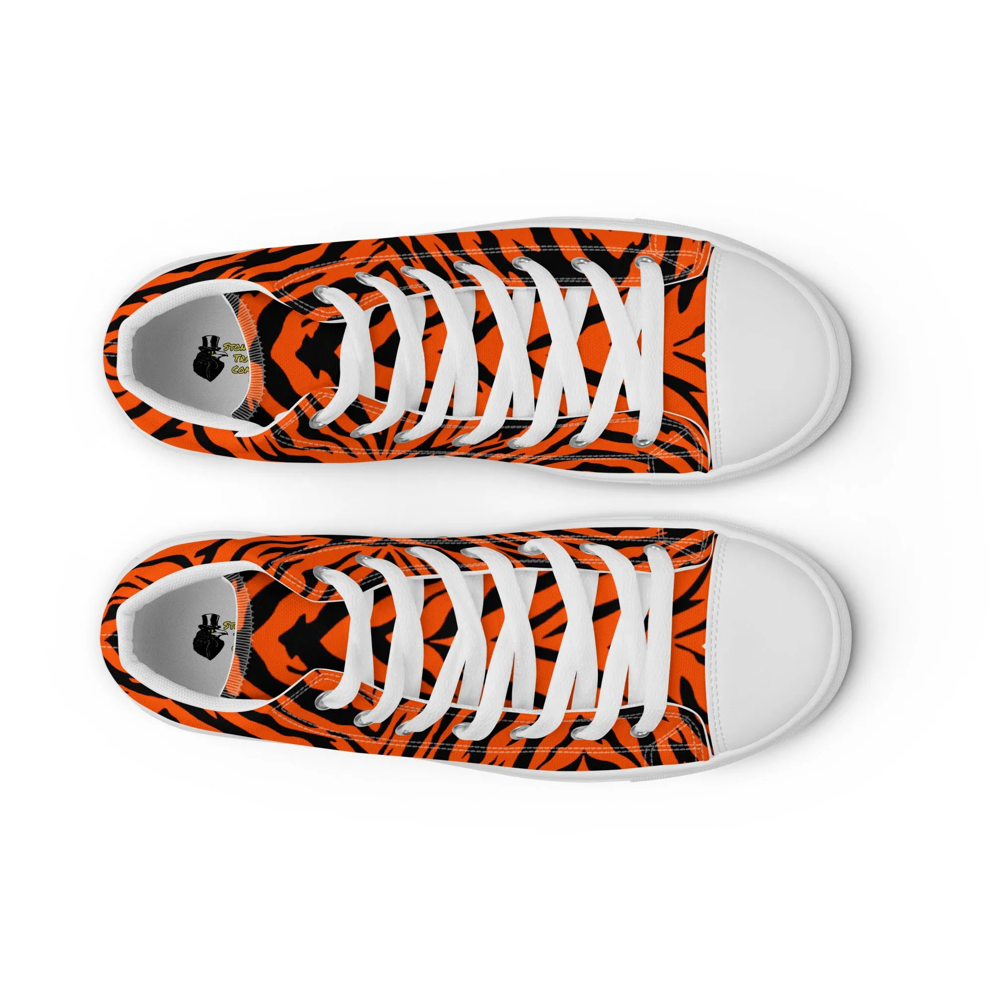 Bengal Tiger Stripe Women’s High Top Canvas Shoes