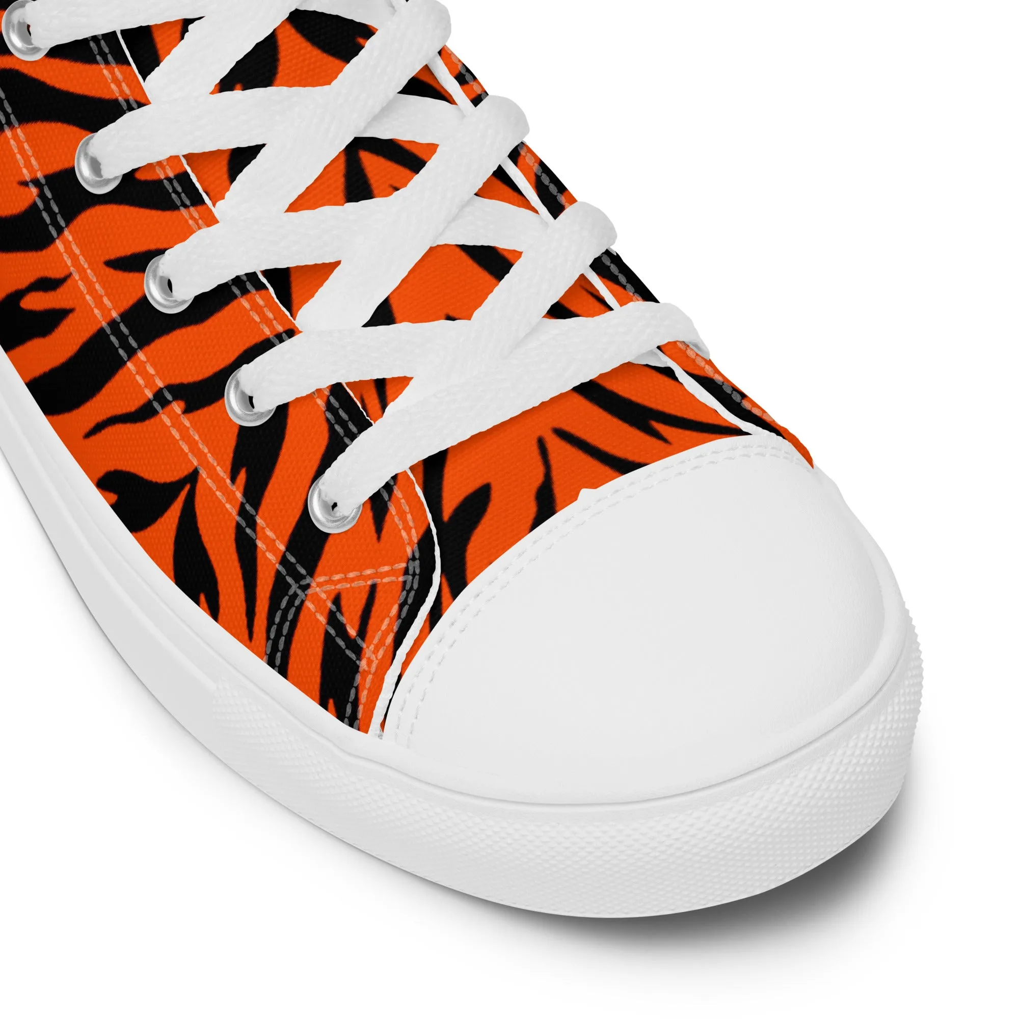 Bengal Tiger Stripe Women’s High Top Canvas Shoes