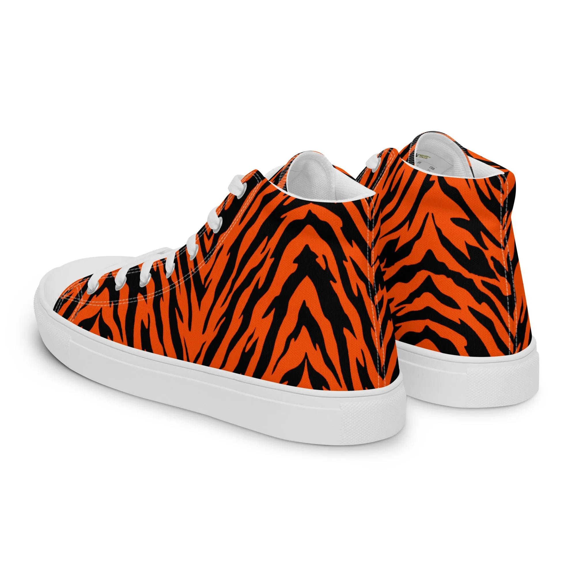 Bengal Tiger Stripe Women’s High Top Canvas Shoes