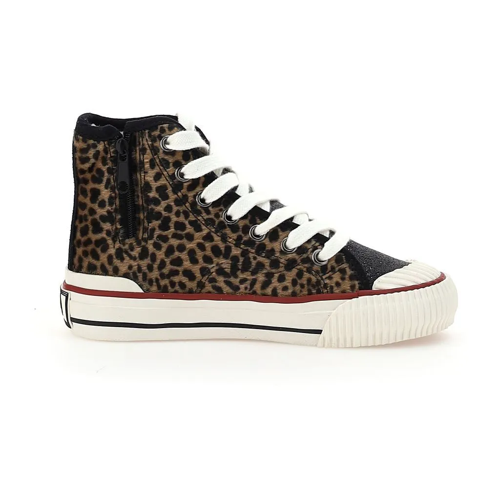 Black Mickey Leopad High Top Sneakers