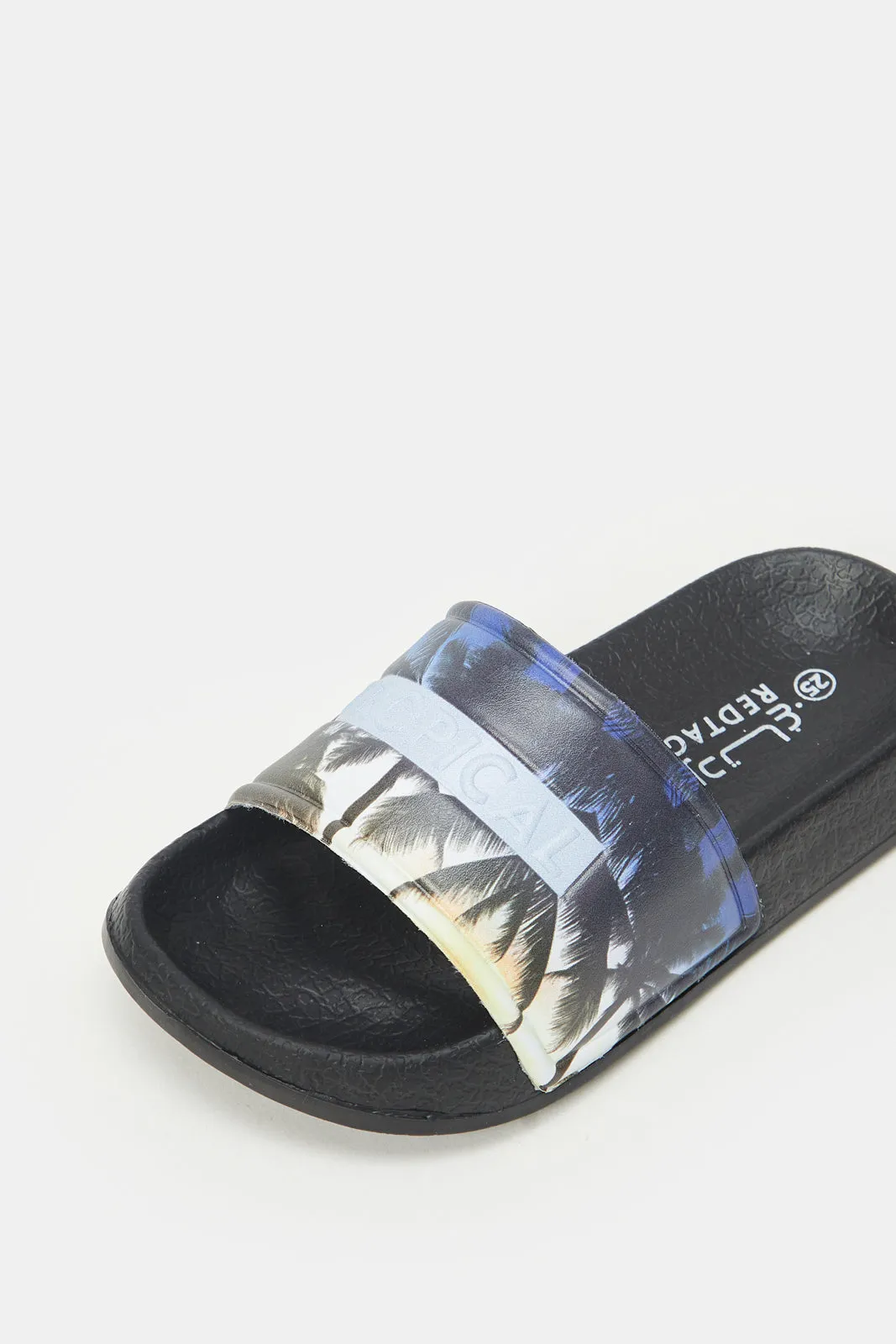 Boys Navy Beach Printed Slides