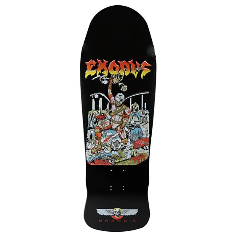 Brand-X-Toxic 10.25" x 31" Exodus Killing Crew Black Hand Screened Shaped Skateboard Deck