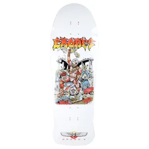 Brand-X-Toxic 10.25" x 31" Exodus Killing Crew White Hand Screened Shaped Skateboard Deck