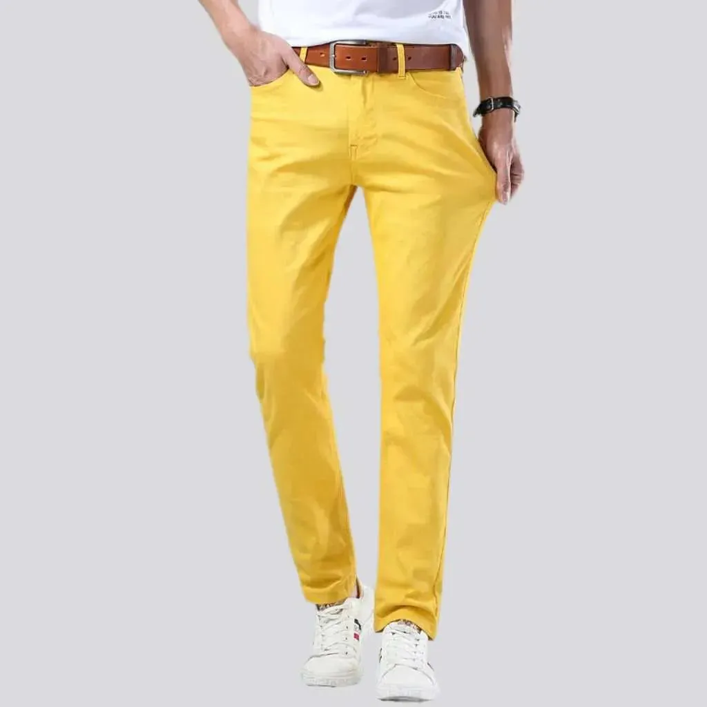 Bright color men's slim jeans