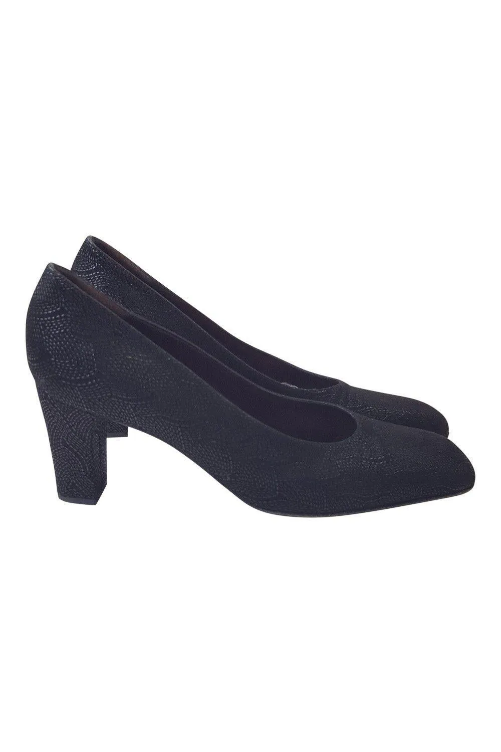 BRUNO MAGLI Black Textured Court Shoes (39)