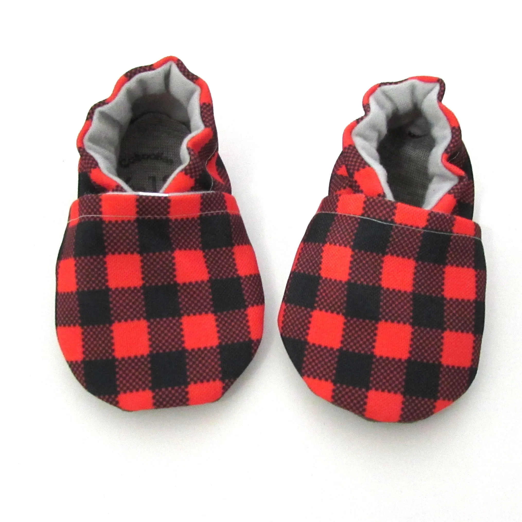 Buffalo Plaid Eco-Canvas Baby Shoes