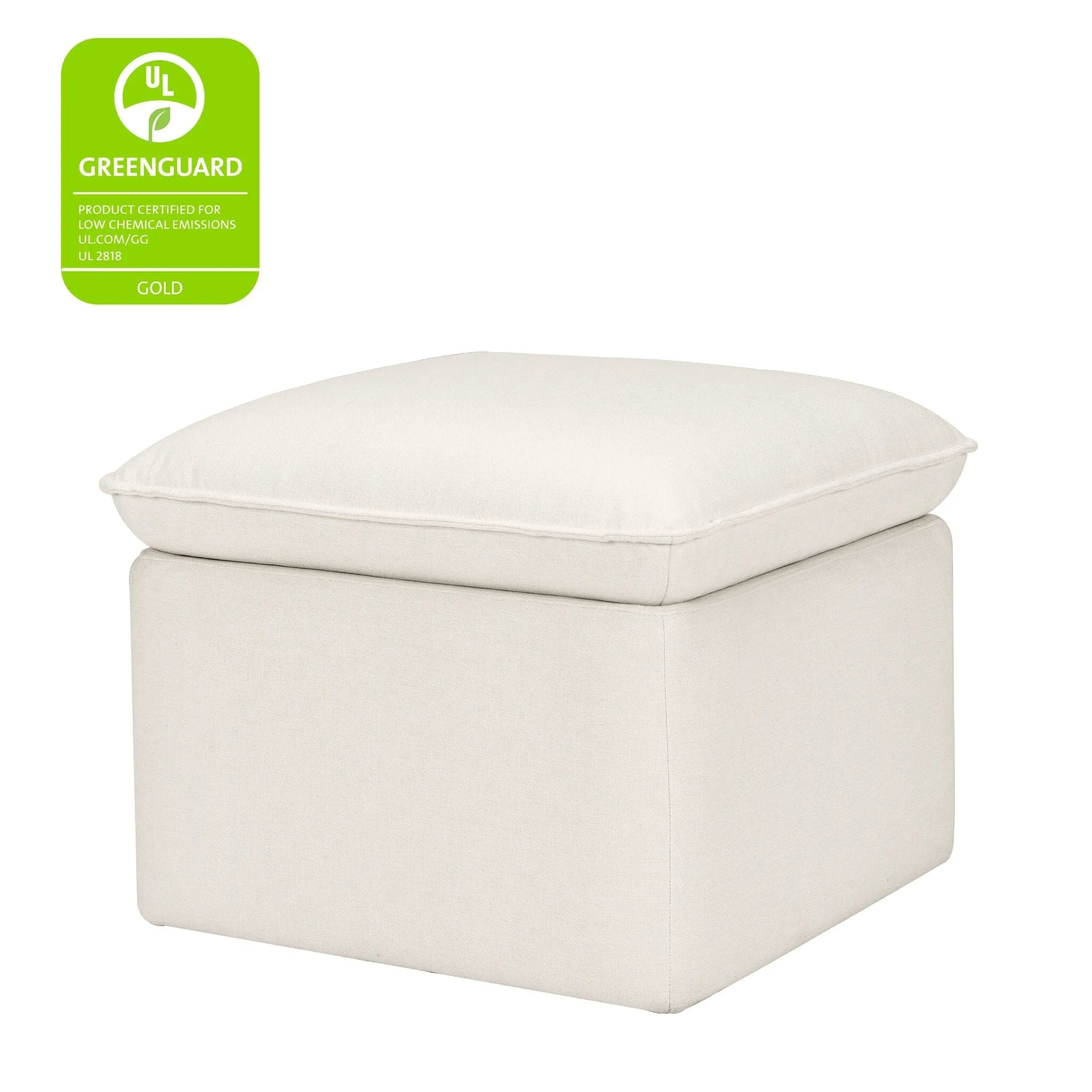 Cali Storage Ottoman | Cream Eco-Performance Fabric with USB