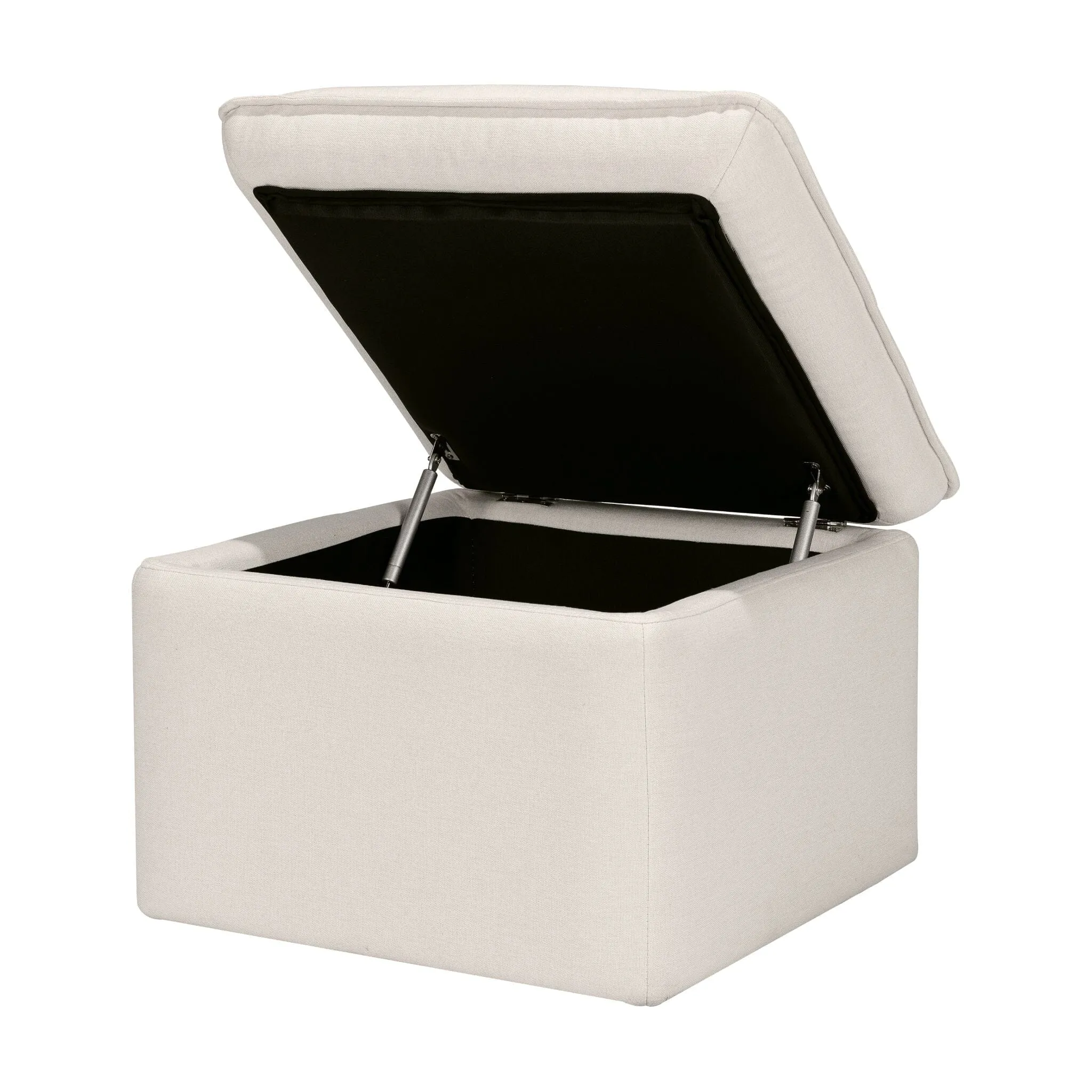 Cali Storage Ottoman | Cream Eco-Performance Fabric with USB