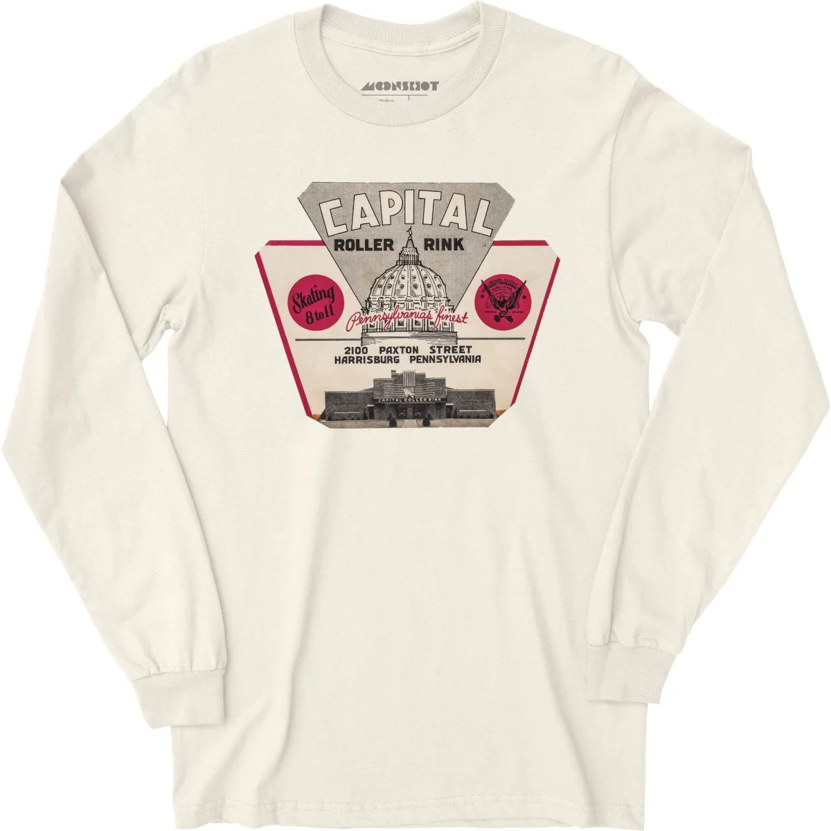 Capital Roller Rink - Harrisburg, PA - Vintage Roller Rink - Long Sleeve T-Shirt