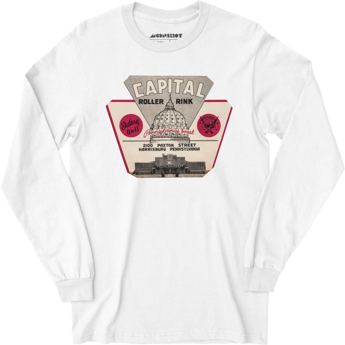 Capital Roller Rink - Harrisburg, PA - Vintage Roller Rink - Long Sleeve T-Shirt