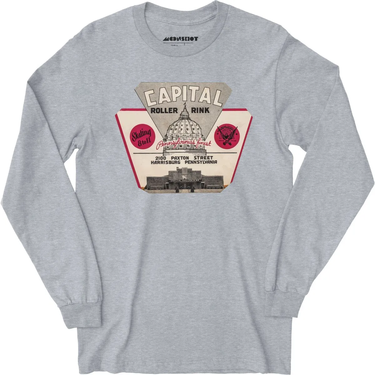 Capital Roller Rink - Harrisburg, PA - Vintage Roller Rink - Long Sleeve T-Shirt