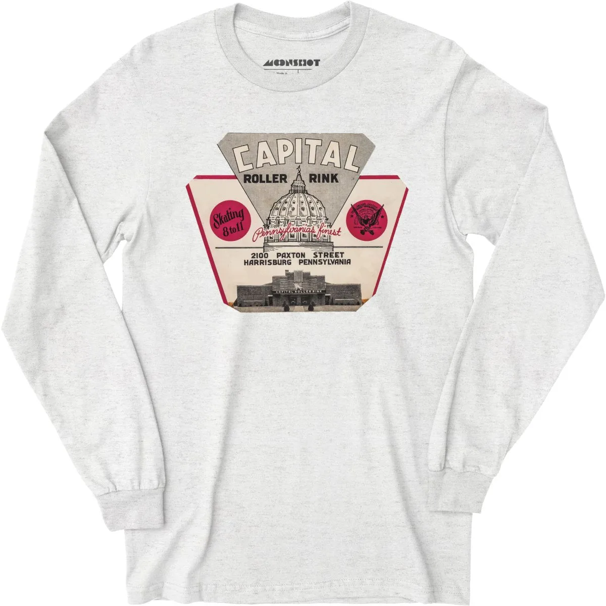 Capital Roller Rink - Harrisburg, PA - Vintage Roller Rink - Long Sleeve T-Shirt