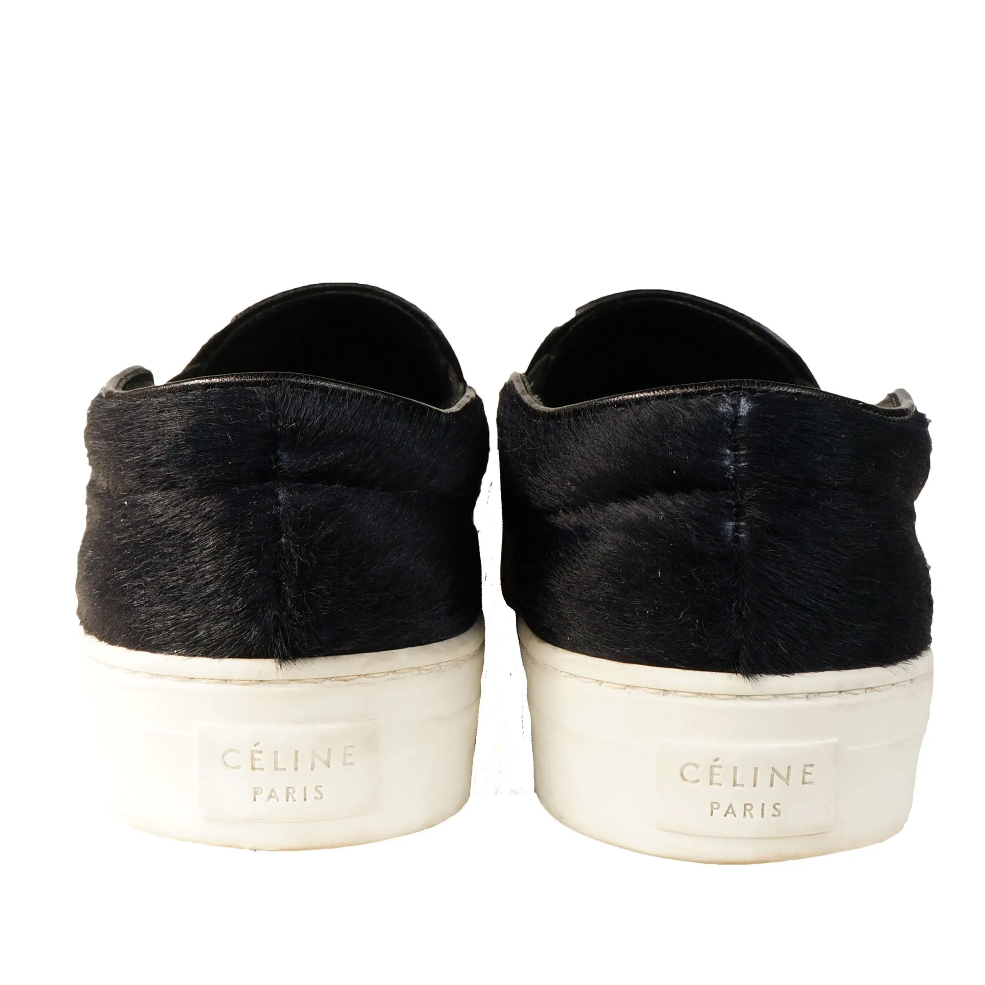 Celine Calfskin Pony-Style Slip-On Sneakers