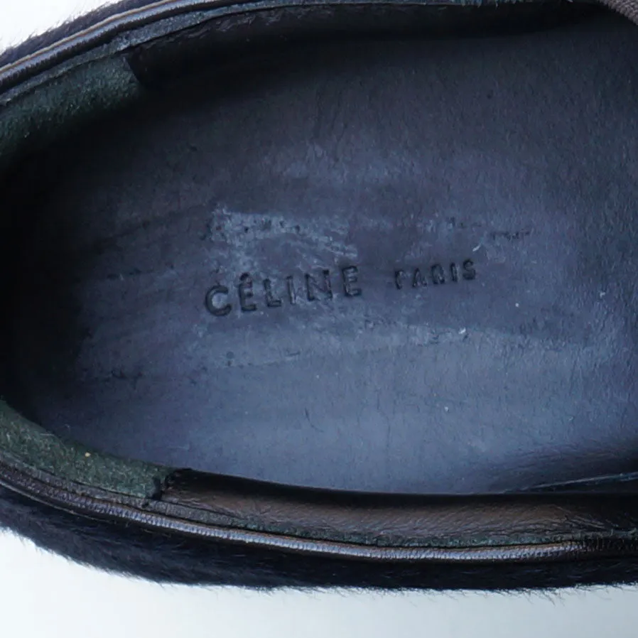 Celine Calfskin Pony-Style Slip-On Sneakers