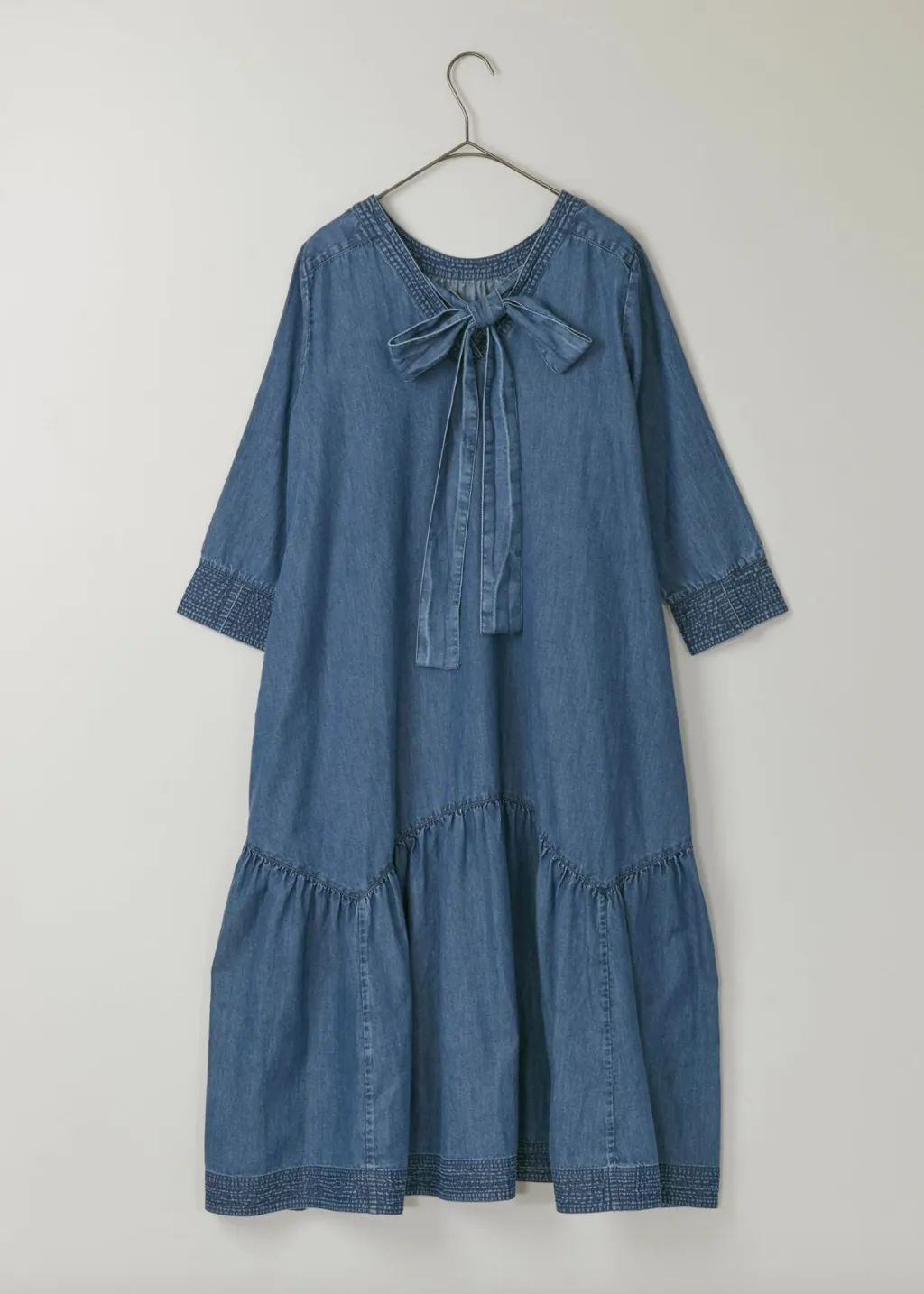 Chambray Back Ribbon Dress