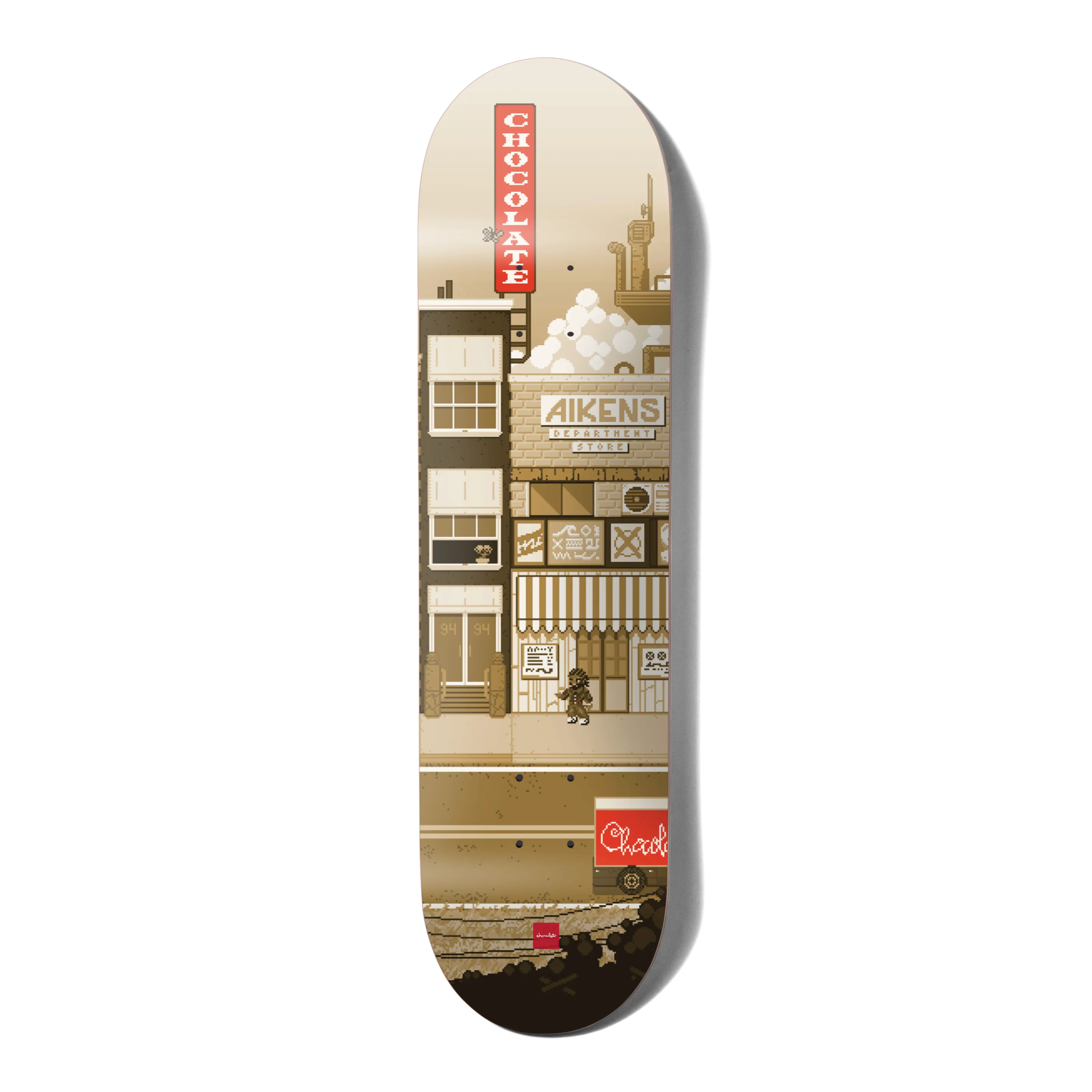 Chocolate Skateboard Deck Pixel City Carl Aikens 8"