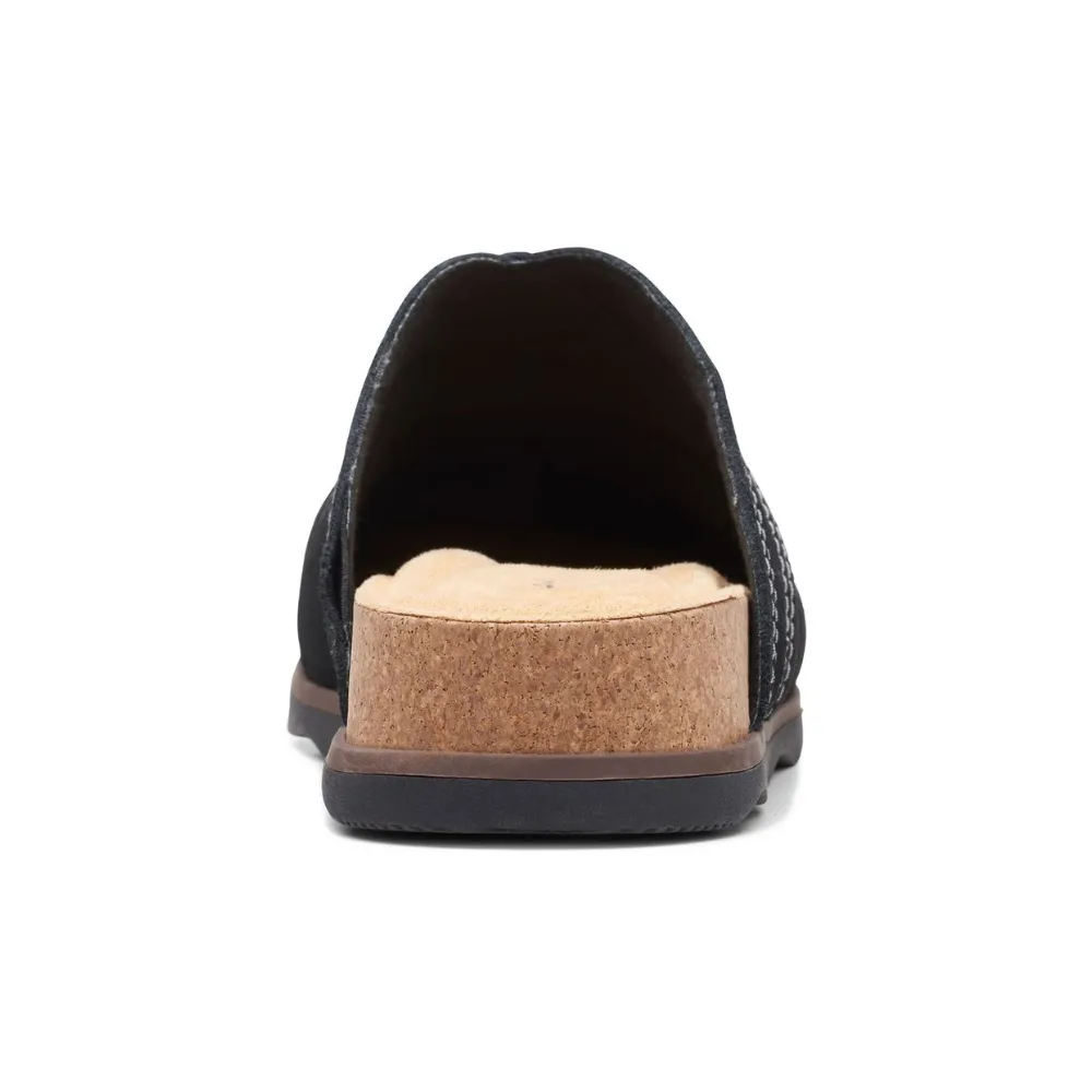 Clarks Brynn Slide Black Suede Clog (Women's)