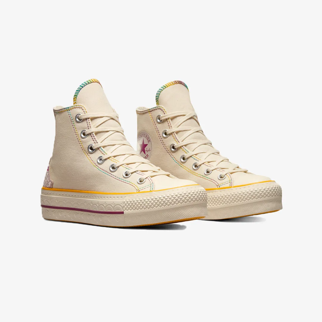 Converse | CHUCK TAYLOR ALL STAR LIFT HI  { NATURAL IVORY/LEGEND BERRY