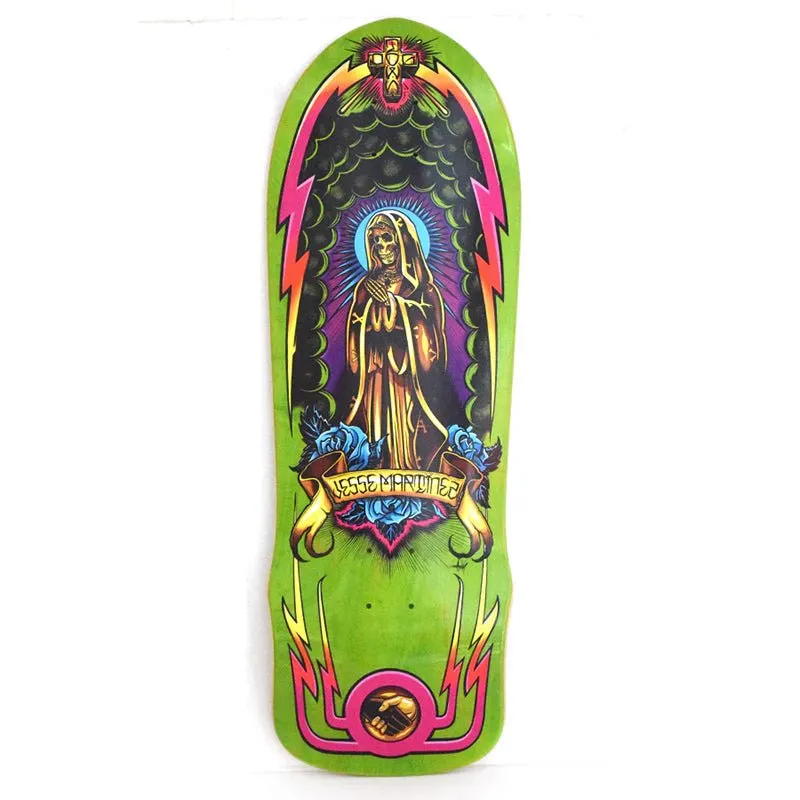 Dogtown 10" x 30" Jesse Martinez Guadalupe Handshake 1987 (DARK GREEN STAIN) Skateboard Deck