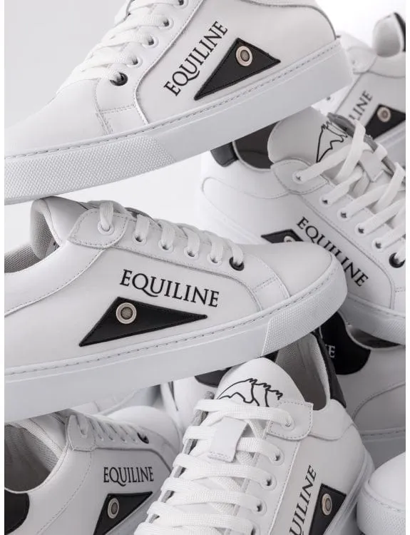 Equiline- Triangle Logo Leather Sneakers