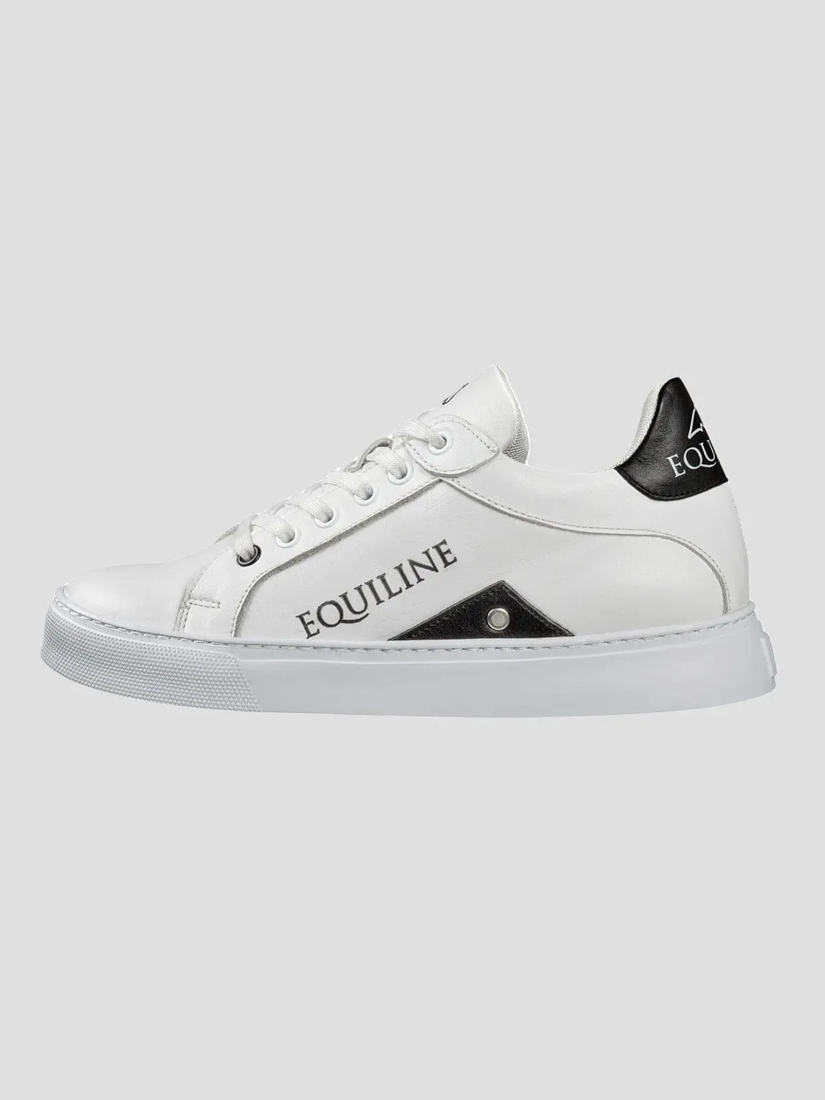 Equiline- Triangle Logo Leather Sneakers